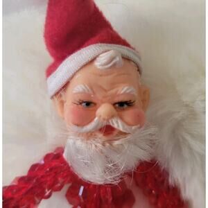 Lot Kitschy Beaded Santa, Nurses, Other Ornaments Set of 13 Handmade Vtg.